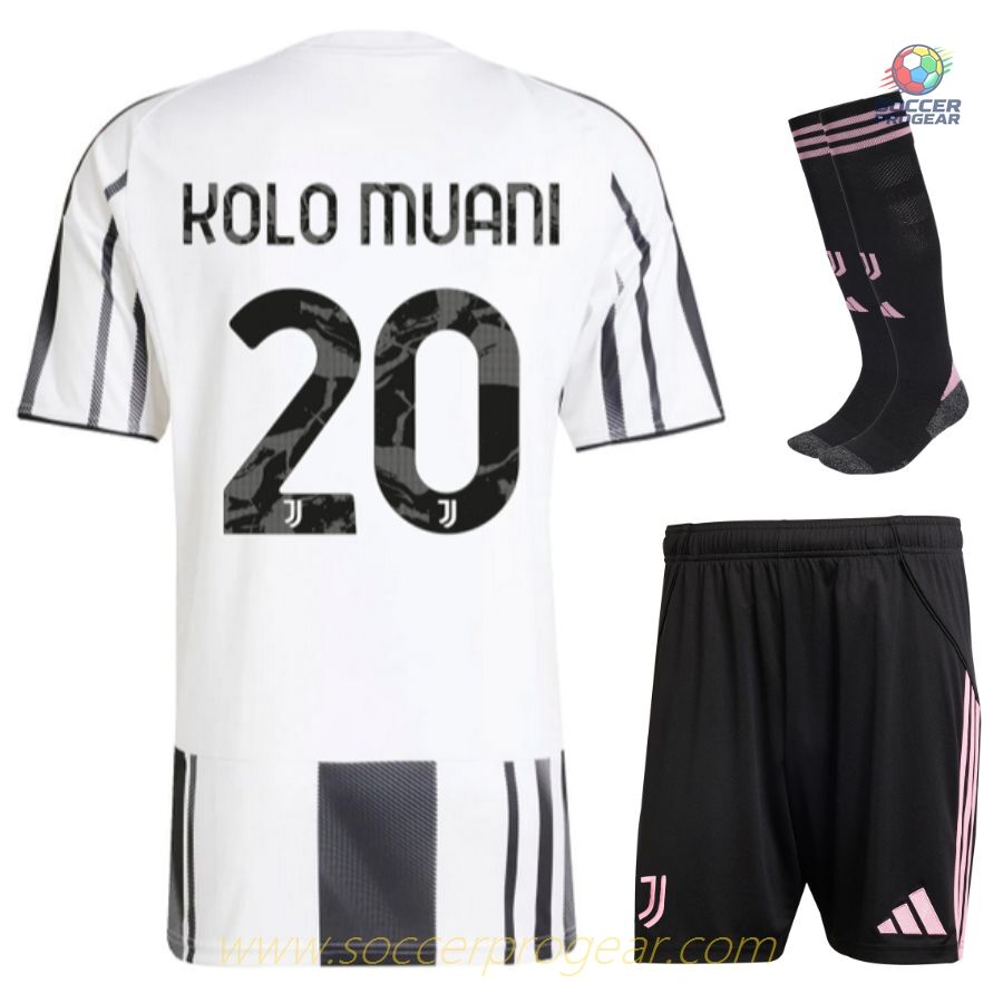 Juventus Home Team Jersey Children Team Jersey 2025/26 Collection Kolo Muani