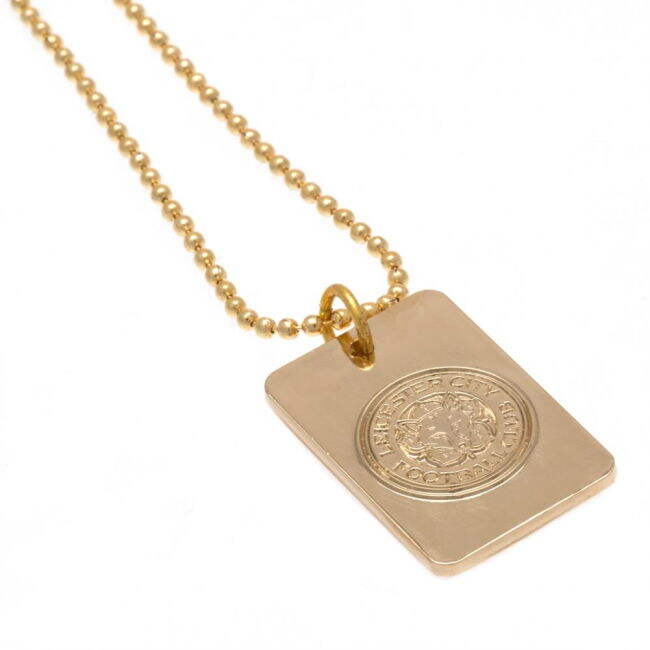 football shirt Leicester City FC Gold Plated Dog Tag & Chain