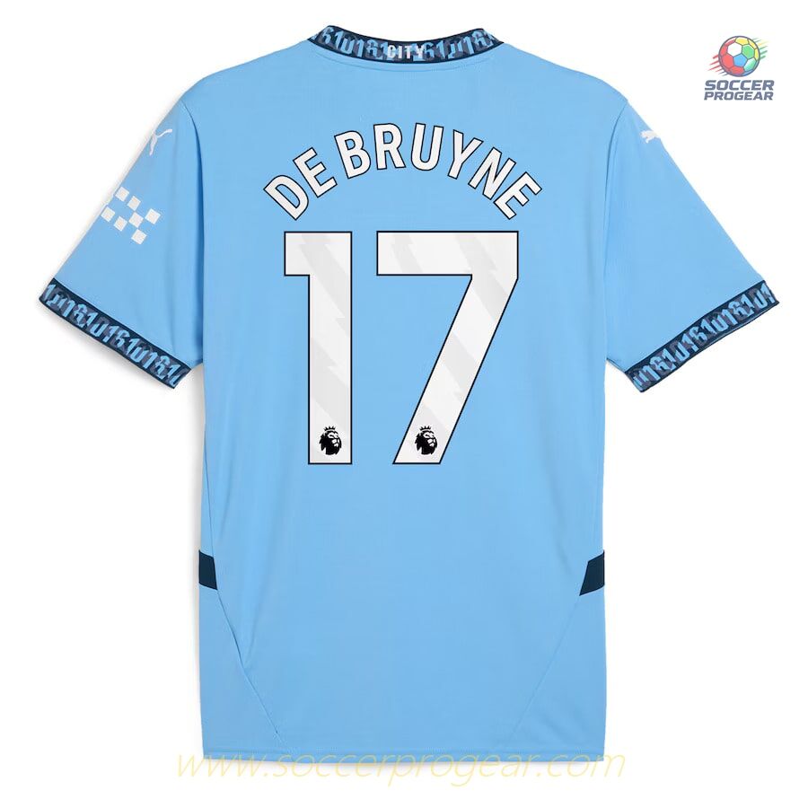 Manchester City Home Child Kit Shirt 2024/25 Collection De Bruyne