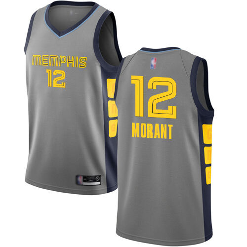 Grizzlies #12 Ja Morant Elite 2018 City NBA Jersey - Gray Swingman