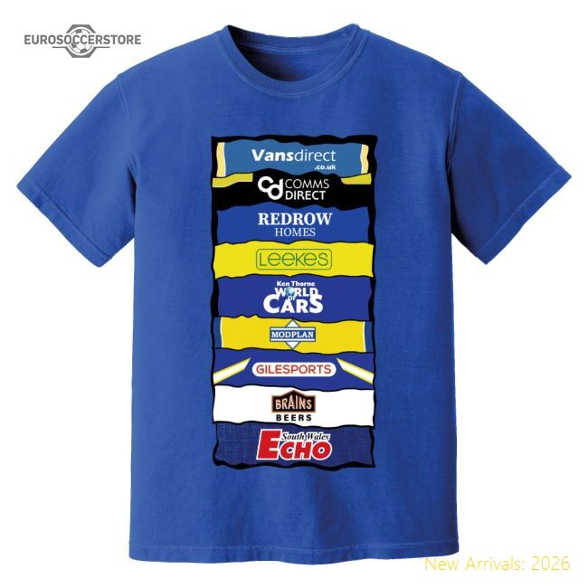 Official Cardiff Sponsor History T-shirt (blue) - Premium Quality