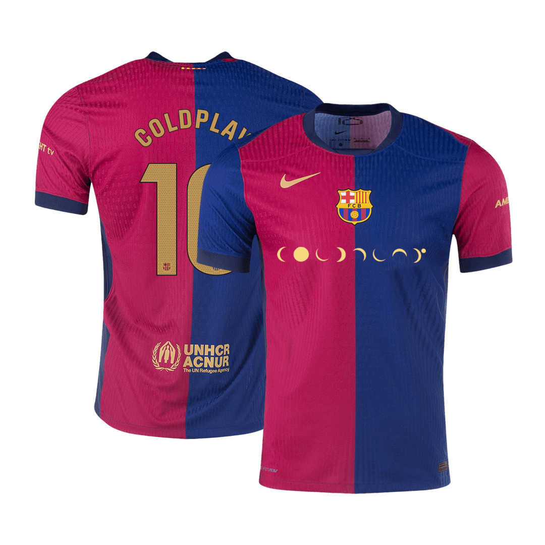 Player Version COLDPLAY #10 Barcelona Home Soccer Jersey 2024/25Authen