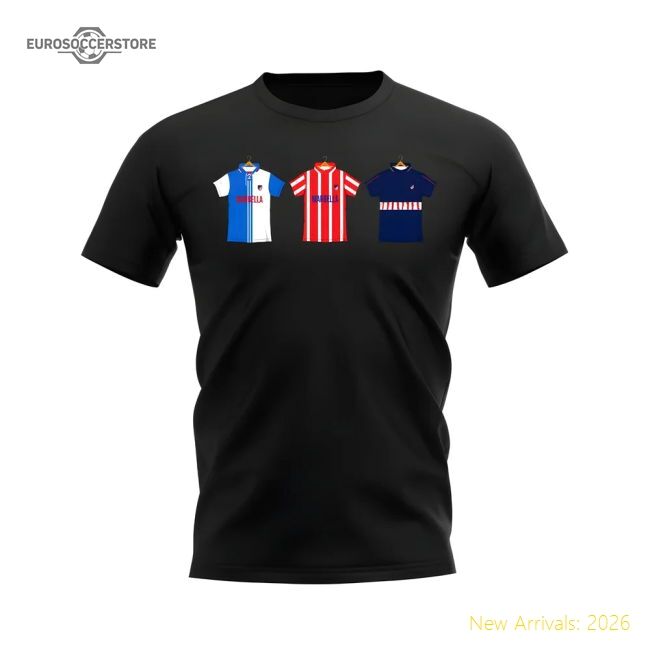 Best-Selling Atletico Madrid 1997-1998 Retro Shirt T-Shirt (Black)
