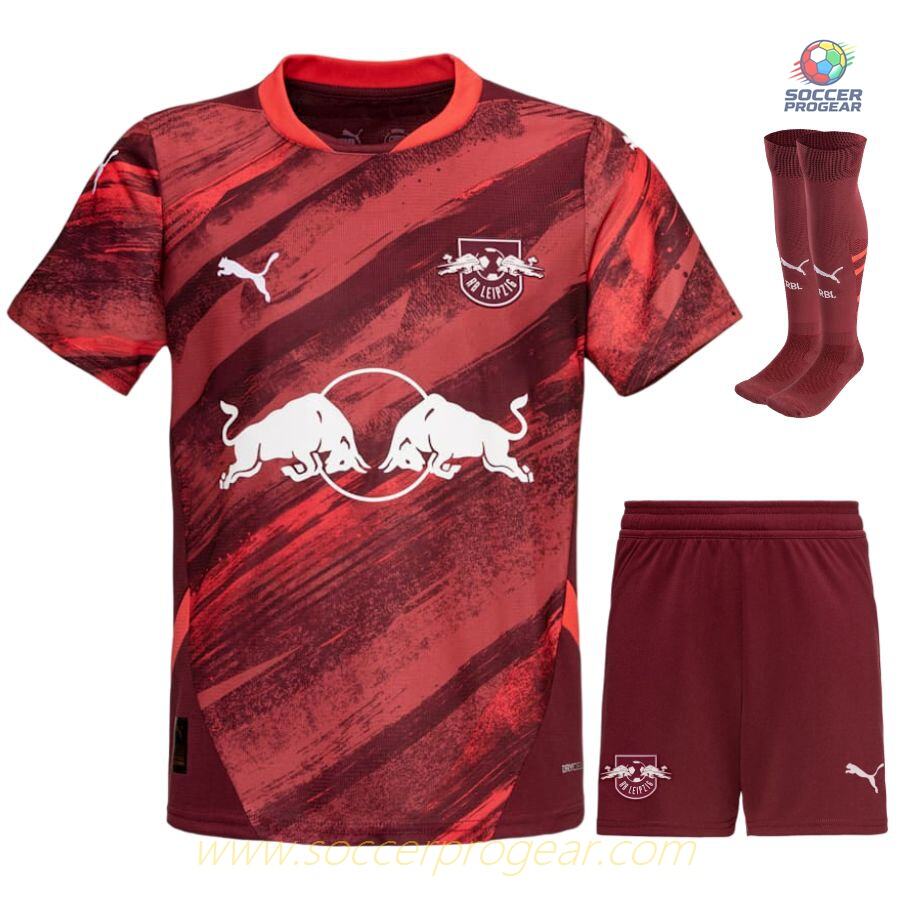 Red Bull Leipzig Away Youthren's Jersey Set Football Jersey 2024-2025 Season