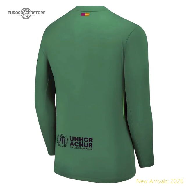 Official 2025-2026 Barcelona Home Goalkeeper Shirt (Green)