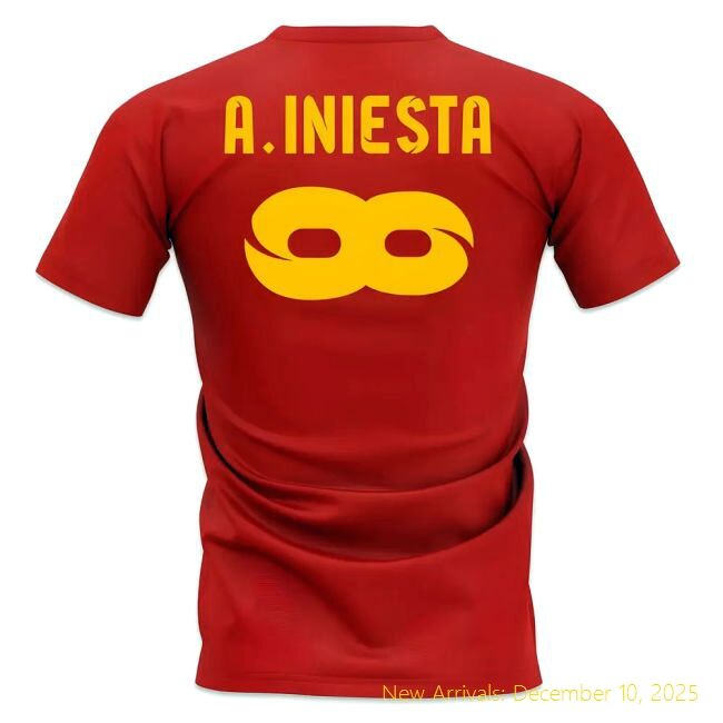 Andres Iniesta Trophy Count T-Authentic Shirt (Red) - Great Deal