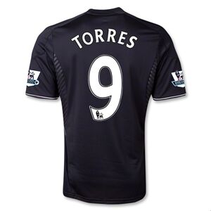 13-14 Chelsea 9 TORRES Black Away Soccer Jersey Shirt - Official