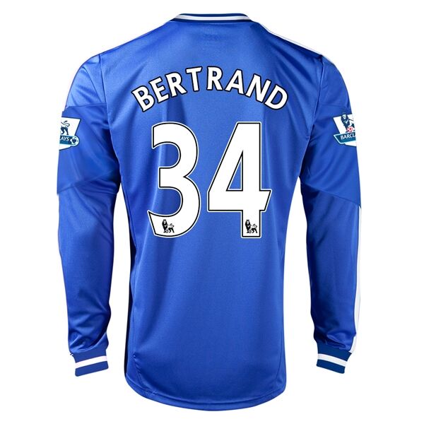 13-14 Chelsea 34 BERTRAND Home Long Sleeve Jersey Shirt - Official
