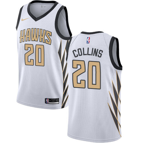 Hawks J. Collins #20 Top-Grade 2018 City NBA Swingman Jersey White
