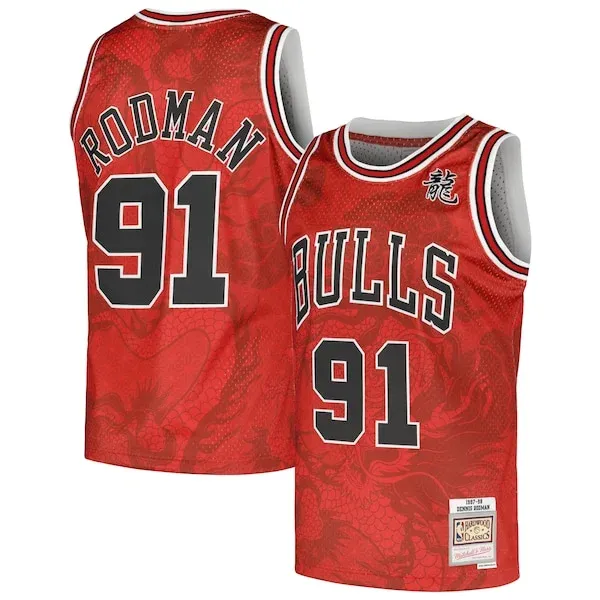 Dennis Rodman CHI Swingman Jersey - stylish Basketball - Red
