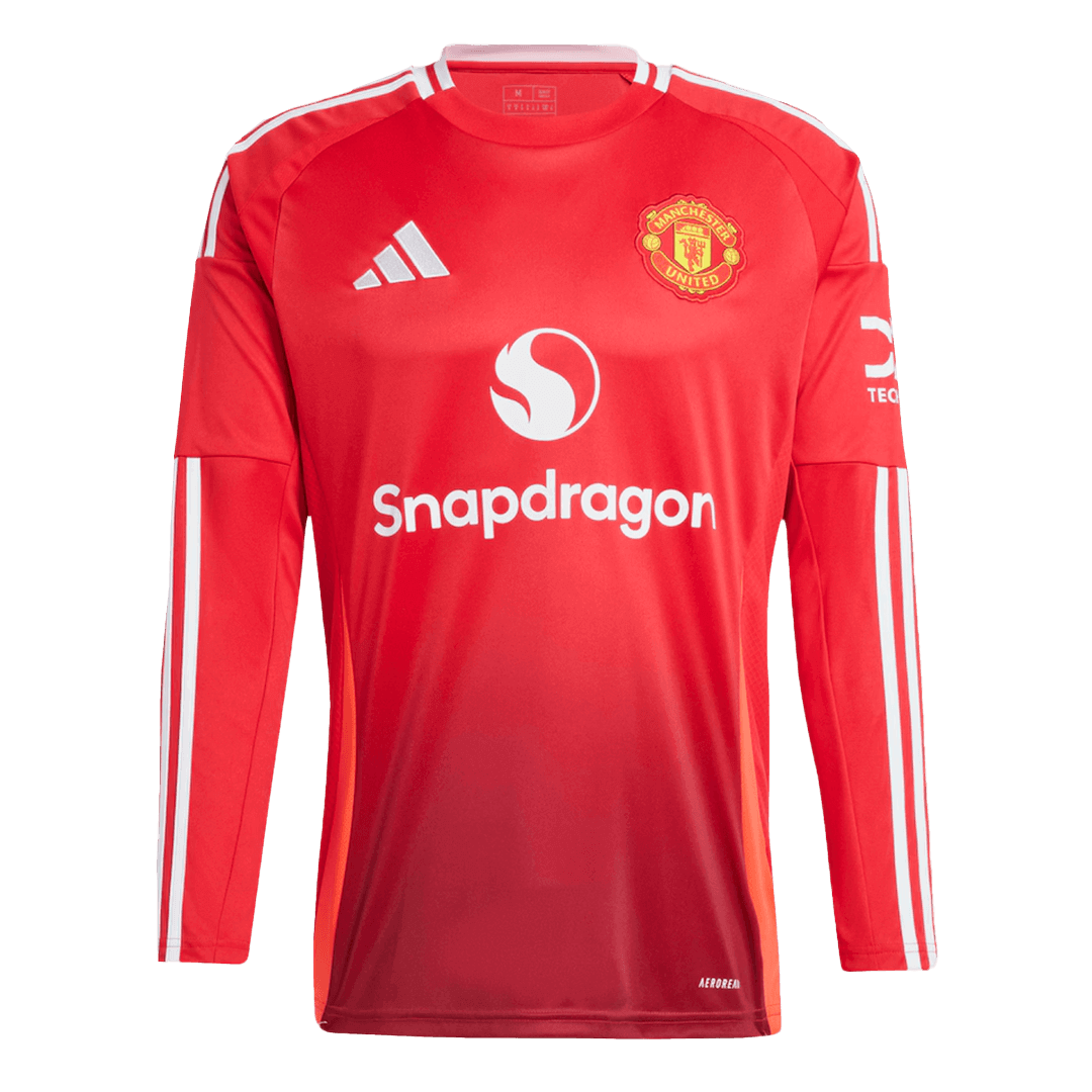 Manchester United Home Long Sleeve Soccer Jersey