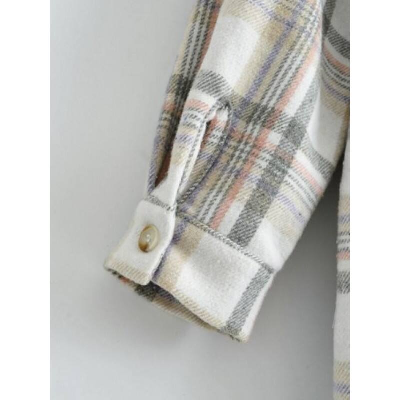 Plaid Drop Shoulder Pockets Shirt TP9591