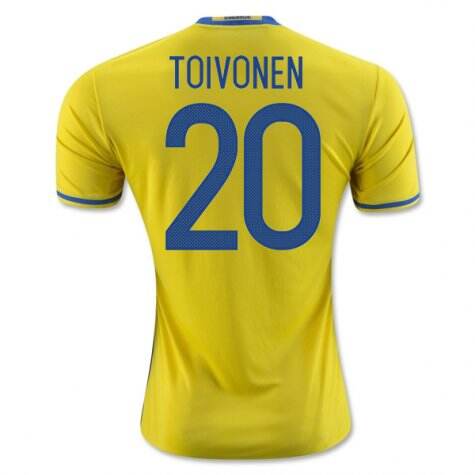 Sweden Home 2016 20 Toivonen Soccer Jersey Shirt - Official Replica