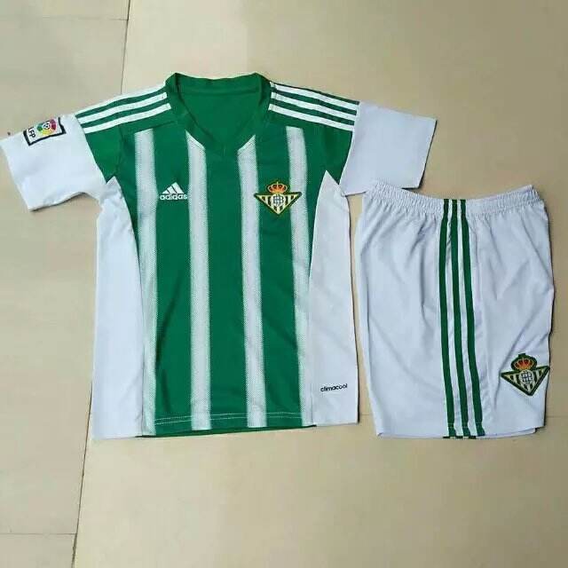 Kids Real Betis 2015-16 Home Soccer KitShirtShorts - Official Replica