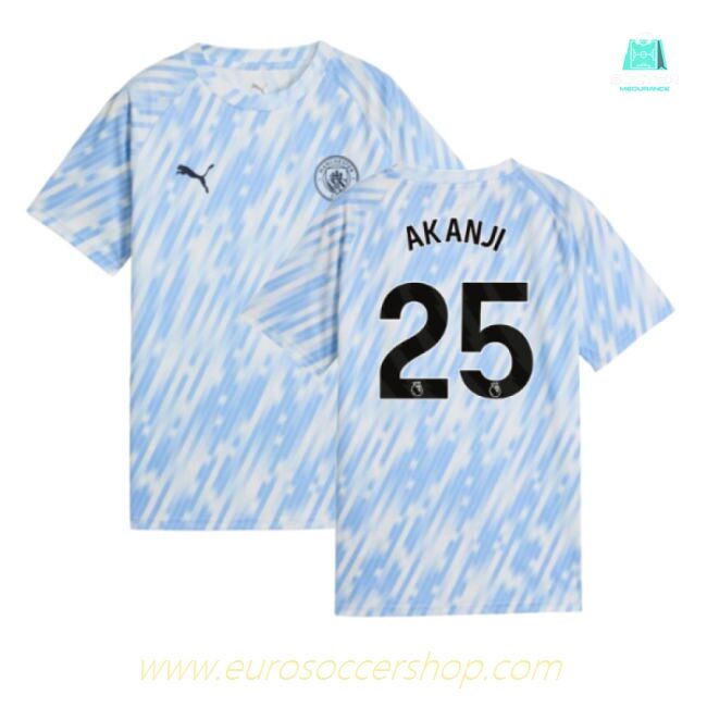 2025-2026 Man City Warm Up Jersey (Silver Sky) - Kids (Akanji 25)