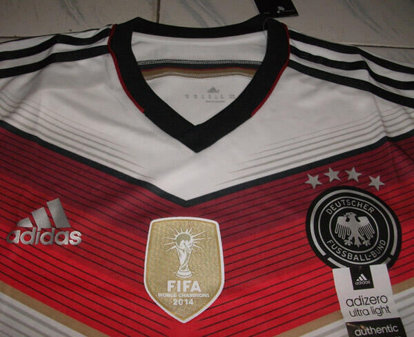 Four Stars 2014 Germany Champion Home Soccer Jersey - Official