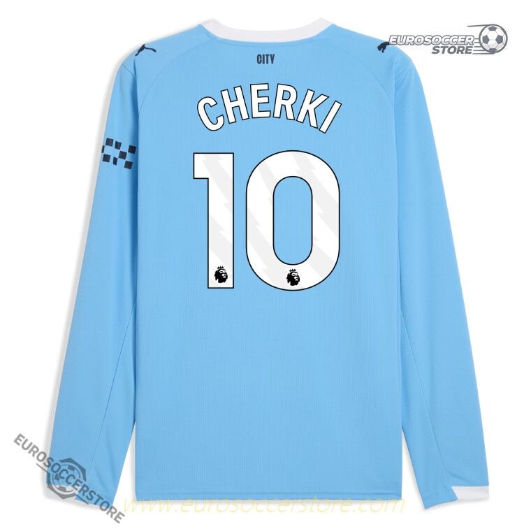 25-26 Season Manchester City CHERKI 10 Home Long Sleeve Football Jersey