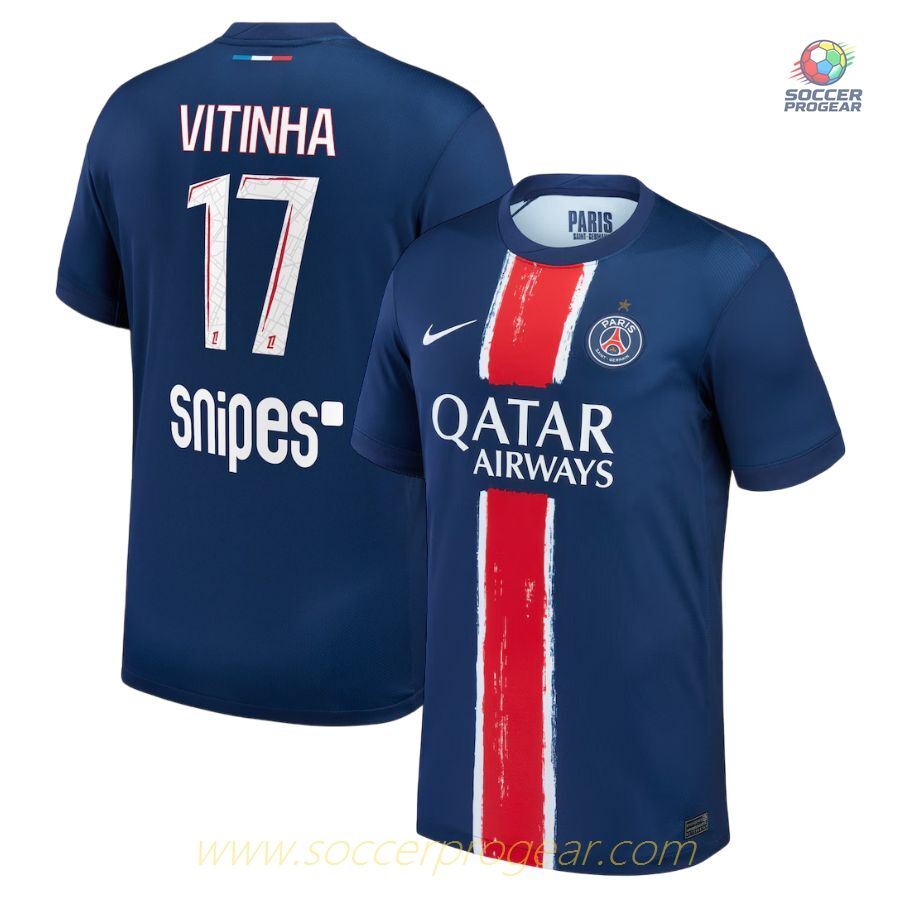 PSG Home Team Soccer Jersey 2024-25 Edition Vitinha 1 Star