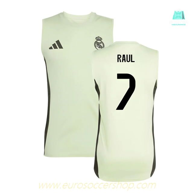2025-2026 Real Madrid Sleeveless Training Jersey (Almost Lime) (Raul 7)