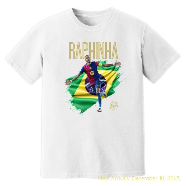 Barca Raphinha Barcelona Celebration T-Premium Shirt (White)