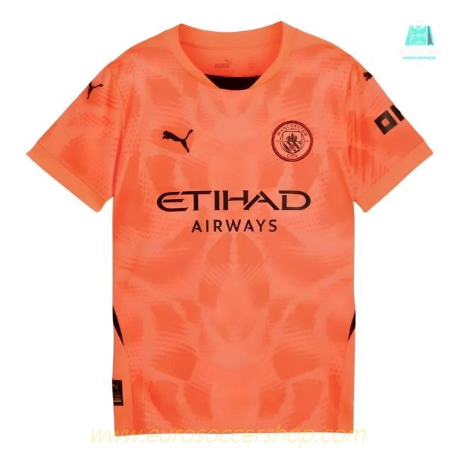 2024-2025 Man City Goalkeeper Shirt (Neon Sun) - Kids (Your Name)