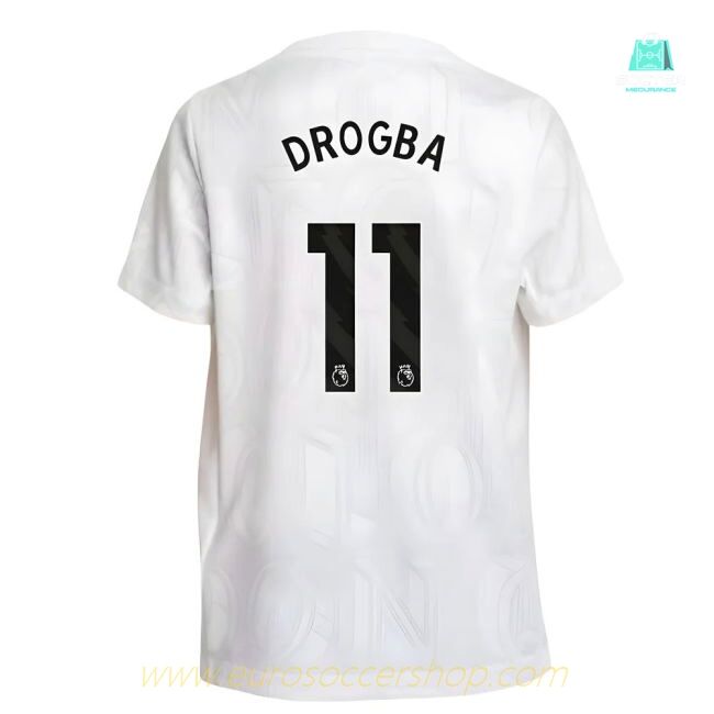 2025-2026 Chelsea Pre-Match Shirt (White) - Kids (Drogba 11)