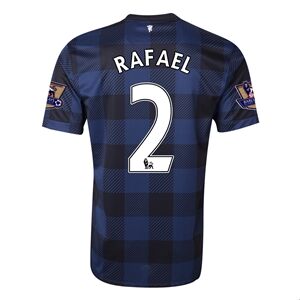 13-14 Manchester United 2 RAFAEL Away Black Jersey Shirt - Official