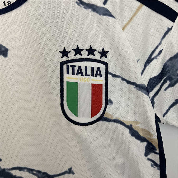 Kids Italy 2023 Away White Soccer Kit ShirtShorts - Official Replica