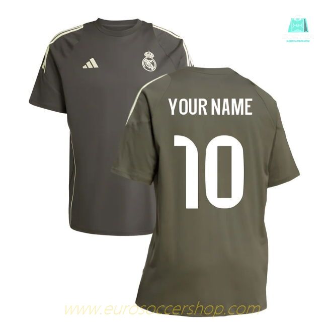 2025-2026 Real Madrid Training Tee (Utility Grey) (Your Name)