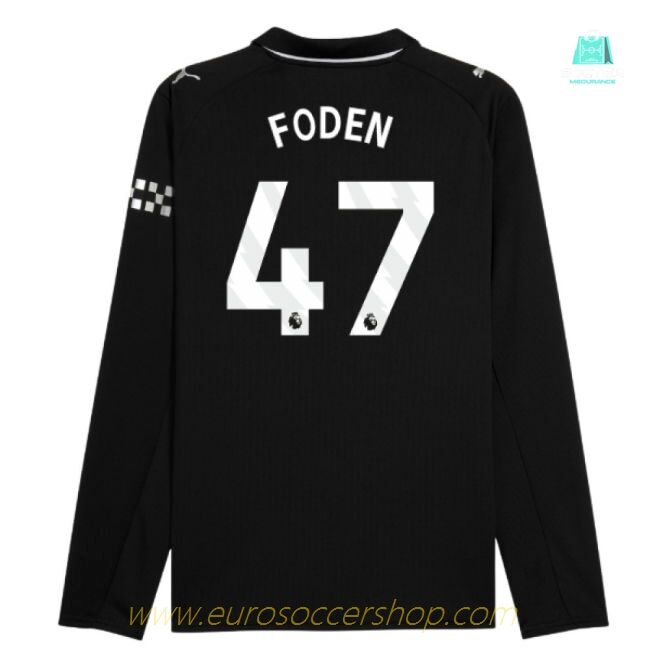 2025-2026 Man City Long Sleeve Away Shirt (Foden 47)