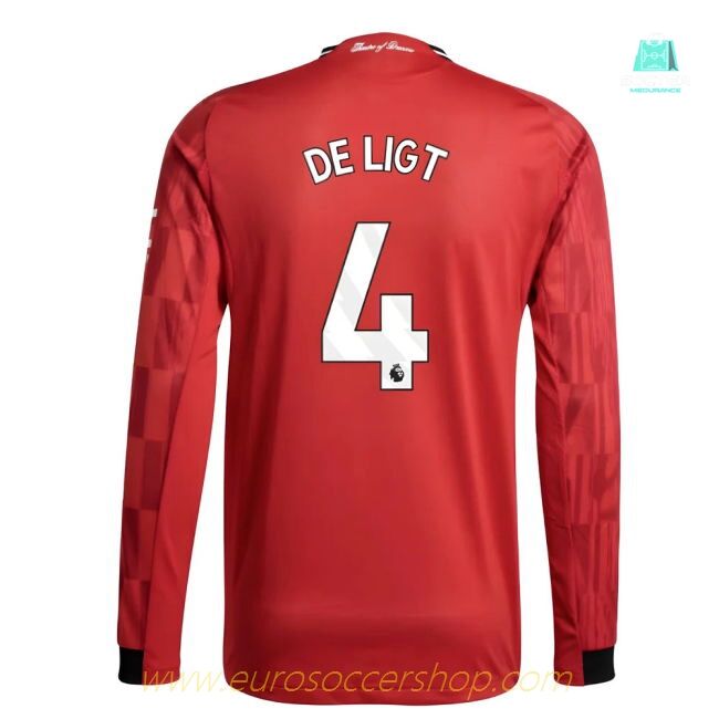 2025-2026 Man Utd Authentic Long Sleeve Home Shirt (De Ligt 4)