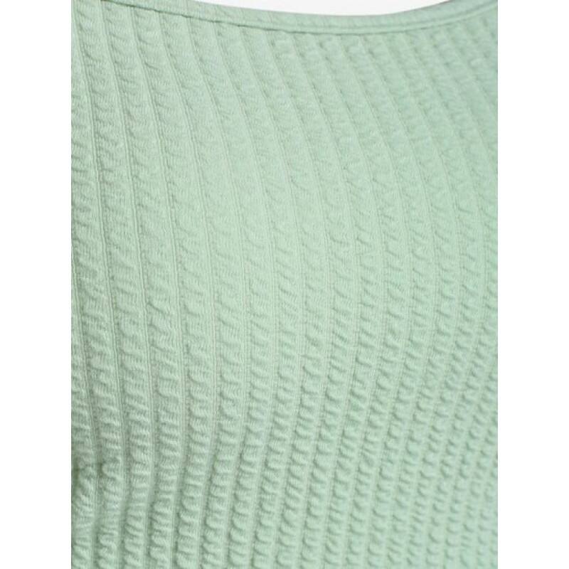 Textured Tie Back Ruched Tee DI9828