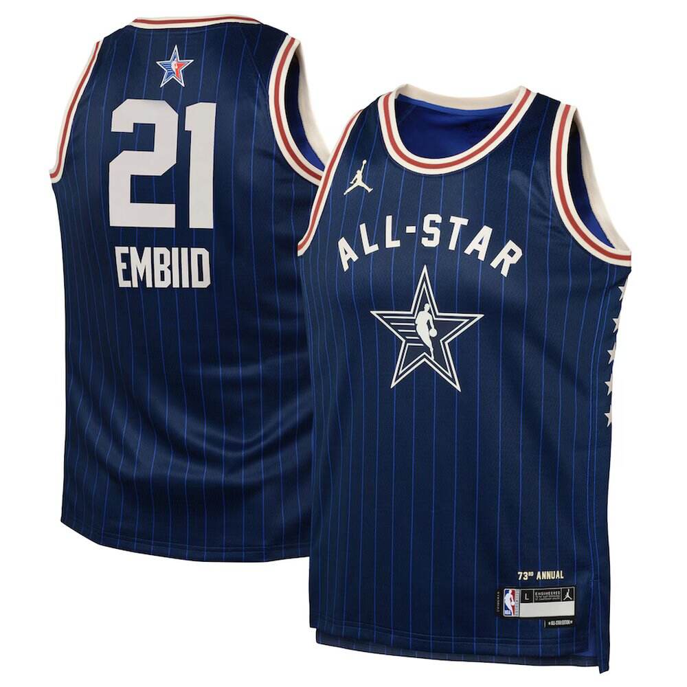 Authentic Jersey Joel Embiid21 - Navy - Game Day Essential
