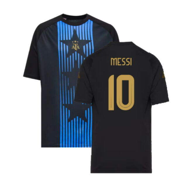 Player 2024-2025 Argentina Pre-Match Shirt (Black) - Kids (Messi 10)