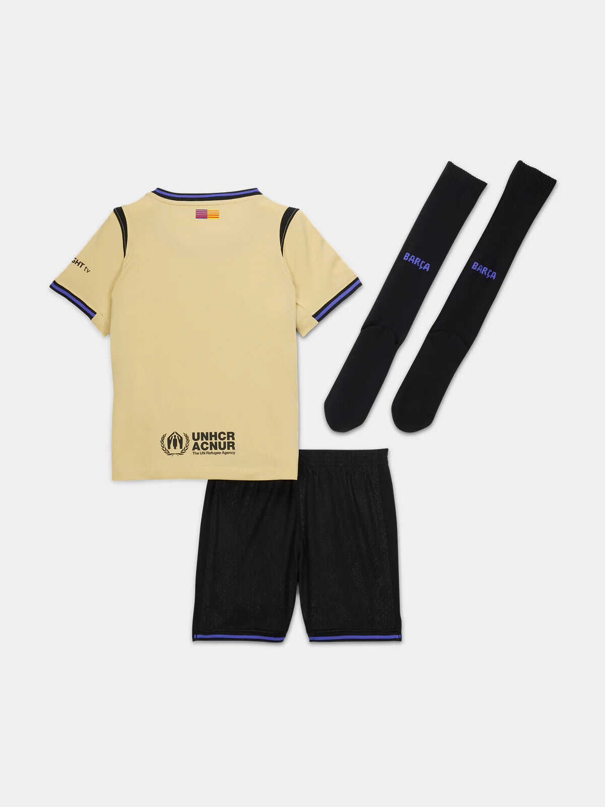 Kid¡®s Barcelona Away Soccer Jerseys (Jersey+Short+Socks) Kit 2025/26A