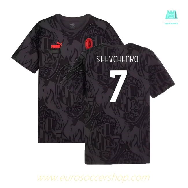 2024-2025 AC Milan ftblCulture Tee AOP (Black) (Shevchenko 7)