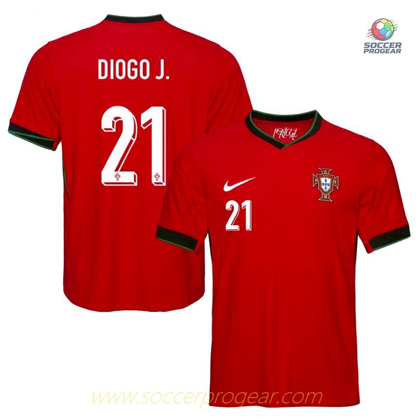 Portugal Home Soccer Shirt 2024-2025 Season Diogo Jota