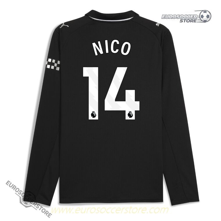 NICO 14 Manchester City 25-26 Away Long Sleeve Football Jersey