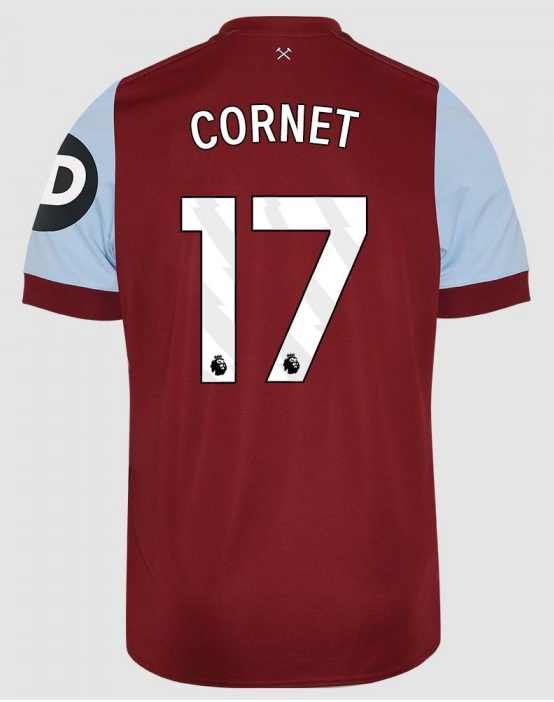 West Ham United CORNET 17th Home Football Jersey for the 23-24 Season