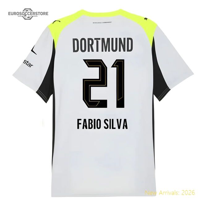Top-Quality 2025-2026 Borussia Dortmund Away Shirt (Fabio Silva 21)