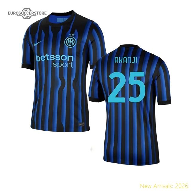 2025-2026 Inter Milan Home Shirt (akanji 25) - Official Design