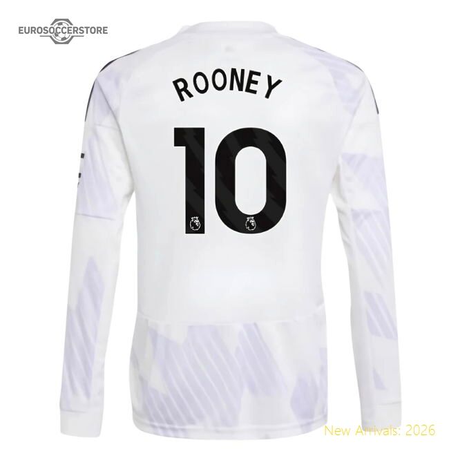 Premium 2025-2026 Man Utd Long Sleeve Away Shirt (kids) (rooney 10)