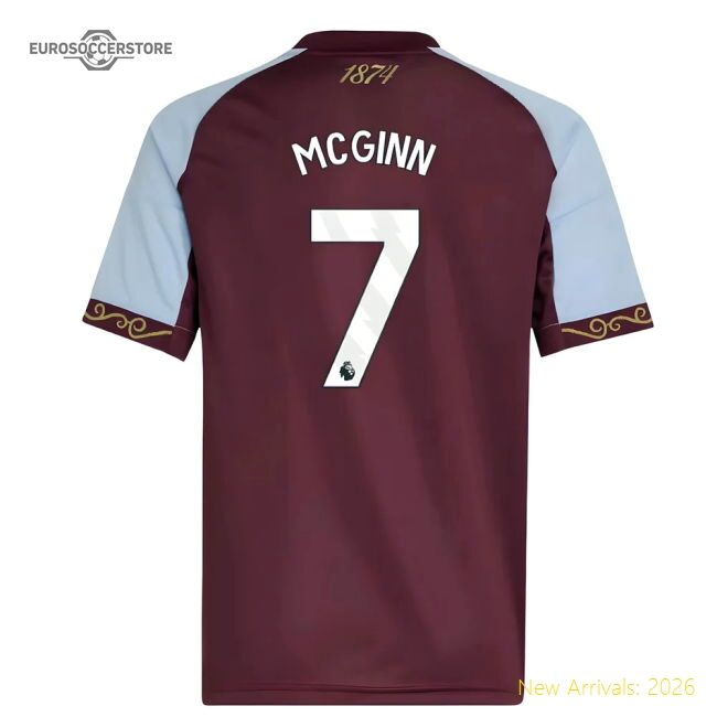 Authentic 2025-2026 Aston Villa Home Shirt (kids) (mcginn 7)