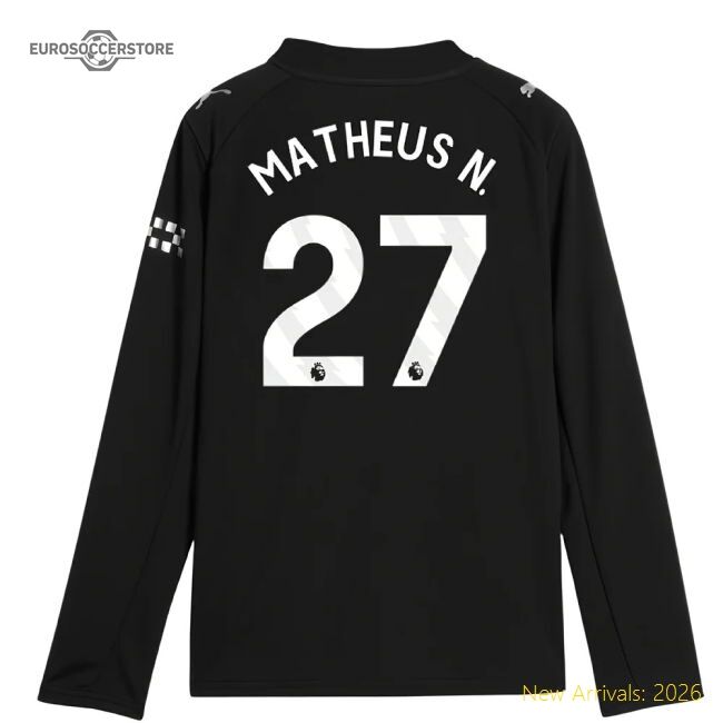 Authentic 2025-2026 Man City Long Sleeve Away Shirt (kids) (matheus