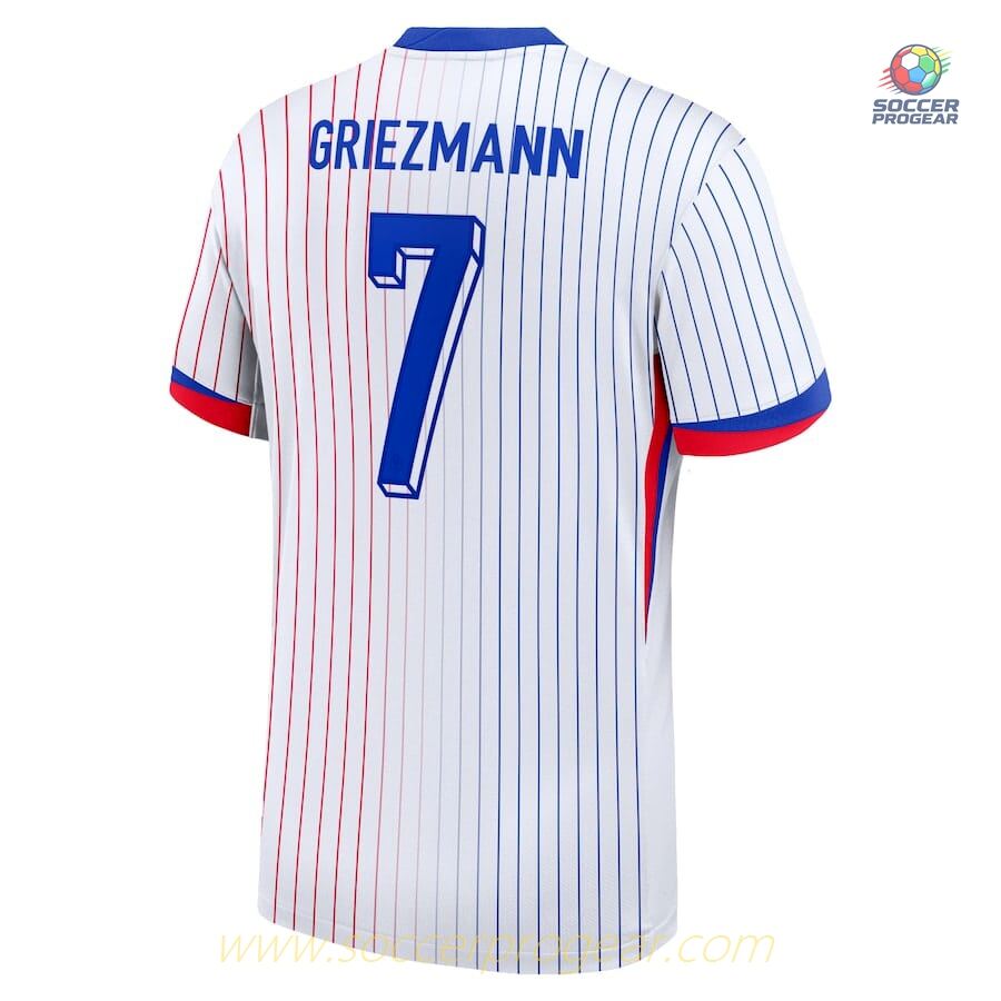 French National Team Kids Soccer Uniform Soccer Shirt White 2024-25 Edition Griezmann