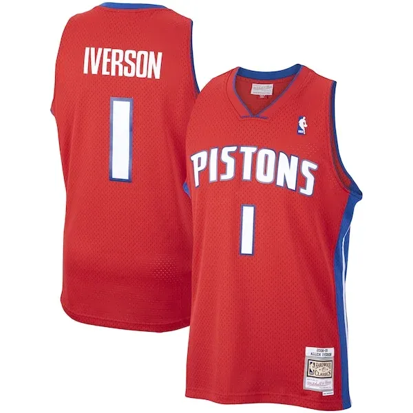 Allen Iverson DET Swingman Jersey - superior NBA - Red basketball
