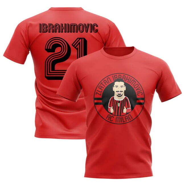Zlatan Ibrahimovic AC Milan Illusration football T-Shirt (Men