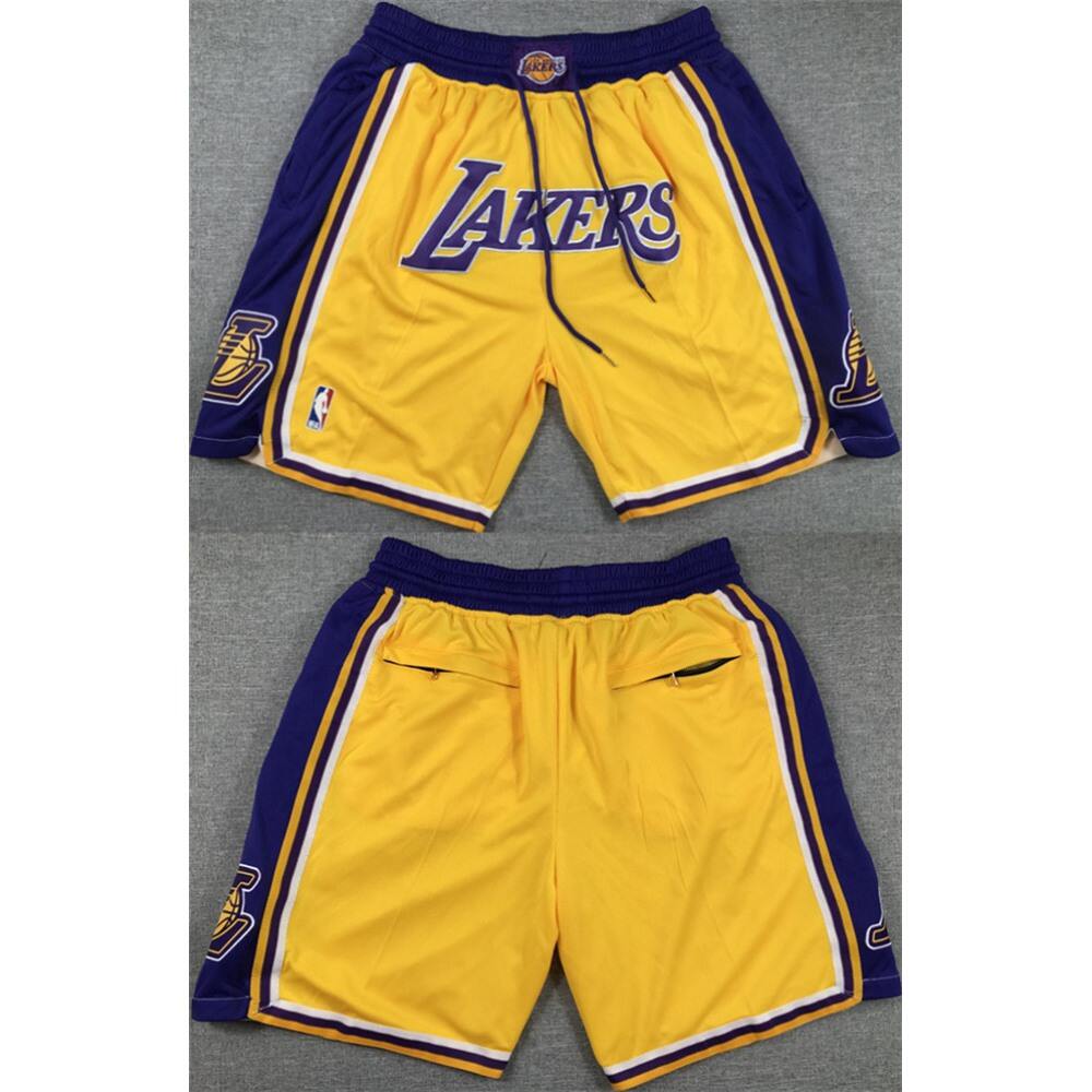 Men's Los Angeles Lakers Yellow/Purple Shorts (Run Small)