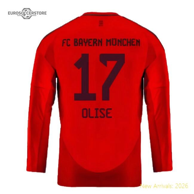 2024-2025 Bayern Munich Long Sleeve First Jersey (kids) (olise 17)