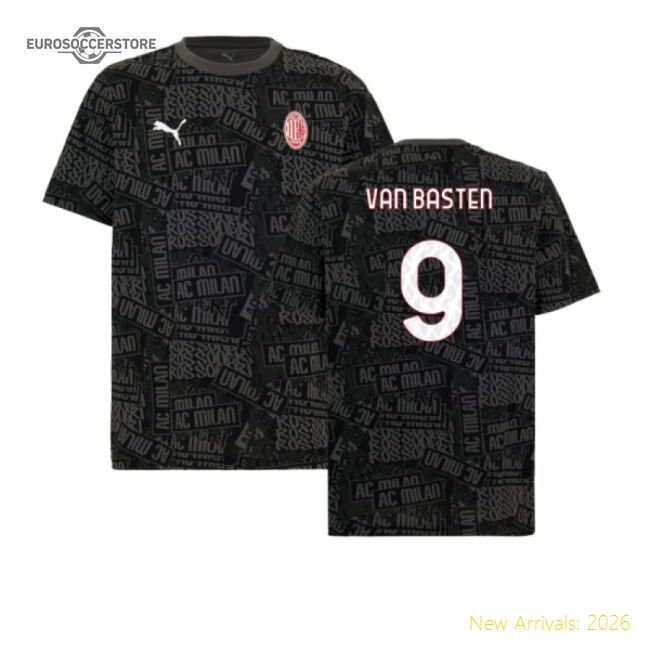 First-class 2025-2026 Ac Milan Ftblculture Tee Aop (black) (van Bas